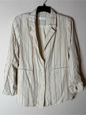 Dissh Cream Striped Blazer Jacket Size 12